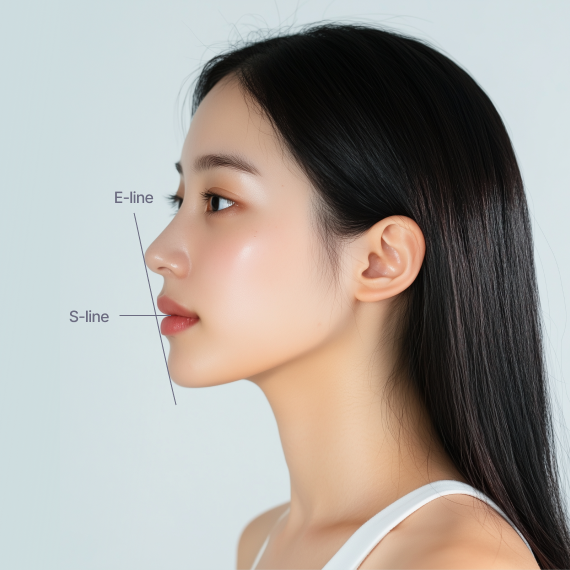 돌출입 진단을 위한 E-line, S-line 분석 이미지